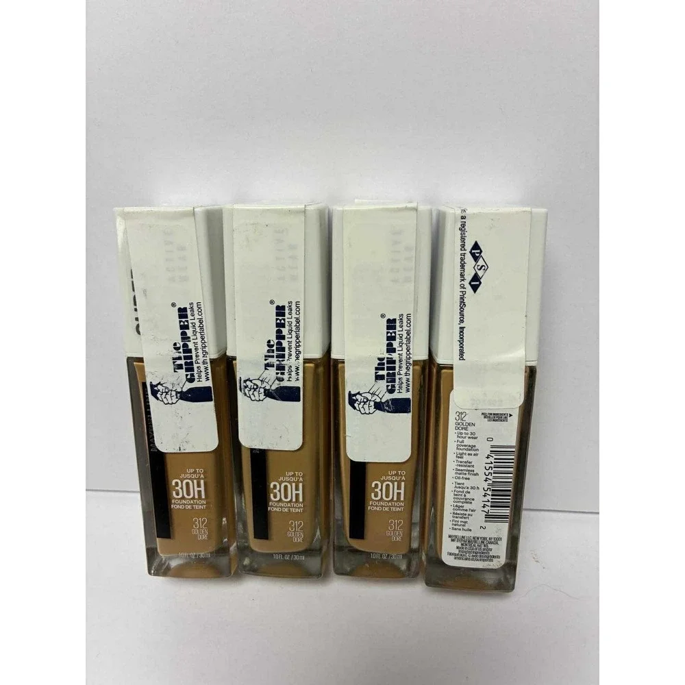 Maybelline New York Super Stay Full Coverage 30HR Foundation 312 Golden 4 Pack